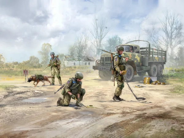 Danger! Mines!Ukraine - summer 2022 (ZiL-131 with driver - AFU sappers - dog and mines)