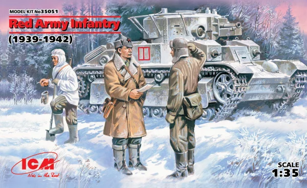 Red Army Infantry (1939-1942) (3 figures - officer - 2 soldiers)