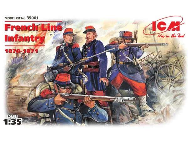 French Line Infantry (1870-1871) (4 figures - 1 officer - 3 soldiers)