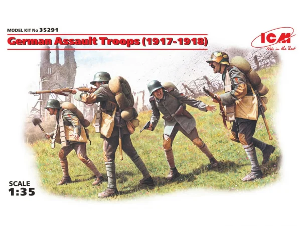 German Assault Troops (1917-1918) (4 figures - 1 unterofficer - 3 soldiers)