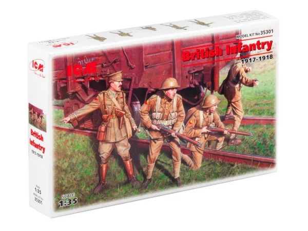British Infantry (1917-1918) (4 figures - 1 officer - 3 soldiers)
