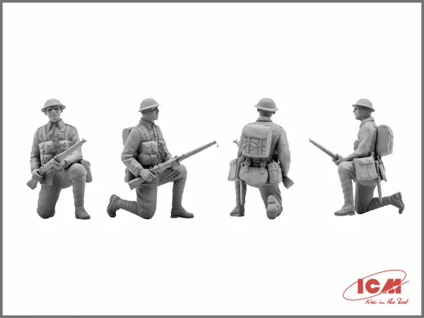 British Infantry (1917-1918) (4 figures - 1 officer - 3 soldiers)