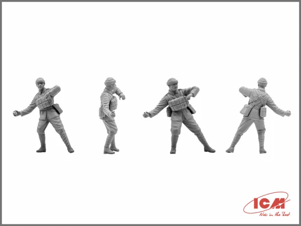 British Infantry (1917-1918) (4 figures - 1 officer - 3 soldiers)