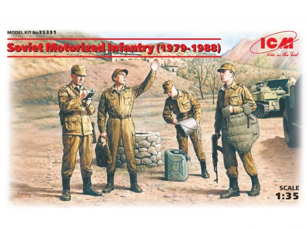 Soviet Motorized Infantry (1979-1988) (4 figures - 1 officer - 3 soldiers)