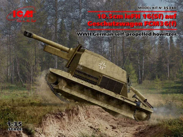 10.5cm leFH 16(Sf) auf Geschutzwagen FCM36(f) - WWII German self-propelled howitzer