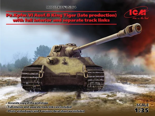 Pz.Kpfw.VI Ausf.B King Tiger (late production) with full interior - WWII German Heavy Tank
