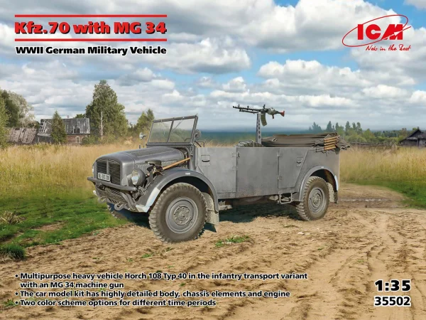 Kfz.70 with MG 34 - WWII German Military Vehicle