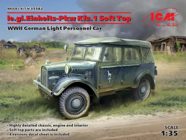 le.gl.Einheitz-Pkw Kfz.1 Soft Top - WWII German Light Personnel Car