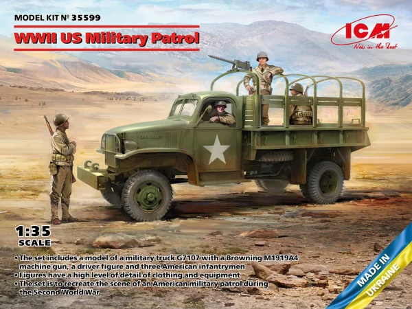 WWII US Military Patrol (G7107 with MG M1919A4) — image 2 of 3