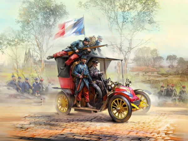 Battle of the Marne (1914) Taxi Car with French Infantry — image 1 of 18