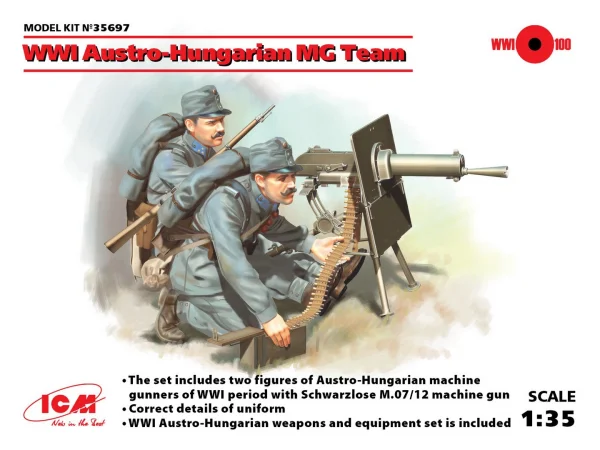 WWI Austro-Hungarian MG Team (2 figures)