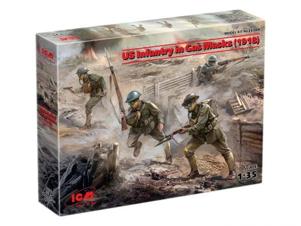 US Infantry in Gas Masks (1918) (4 figures)