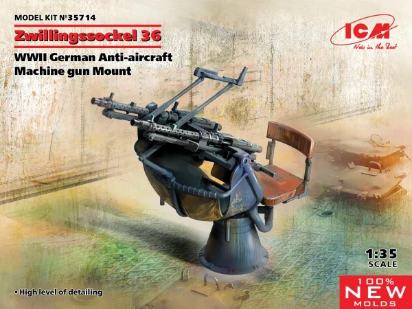 Zwillingssockel 36 - WWII German Anti-aircraft Machihe gun Mount