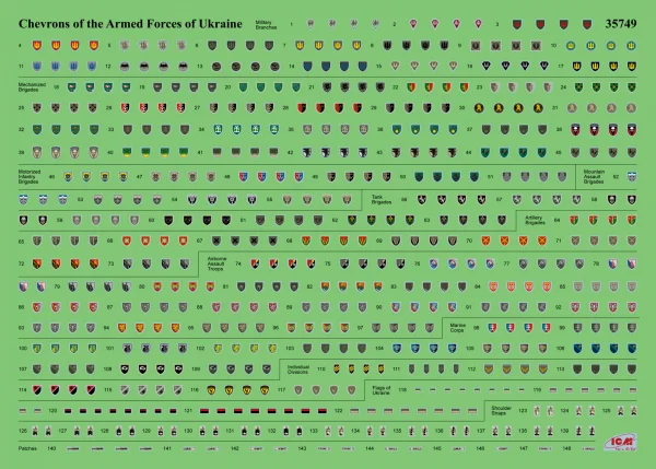 Infantry weapons and chevrons of the Armed Forces of Ukraine