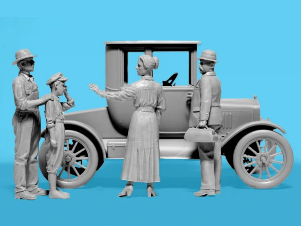 ‘Doctor on Call’ 1918 Model T Car with 4 Figures — image 3 of 9