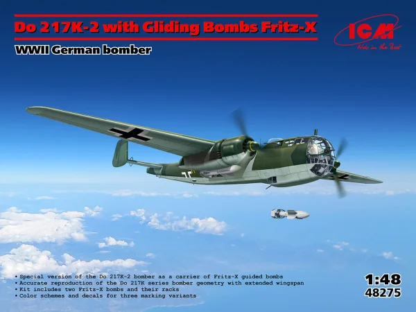 Do 217K-2 with Gliding Bombs Fritz-X - WWII German Bomber