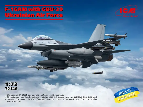 Ukrainian Air Force F-16AM with GBU-39 Bombs — image 2 of 8