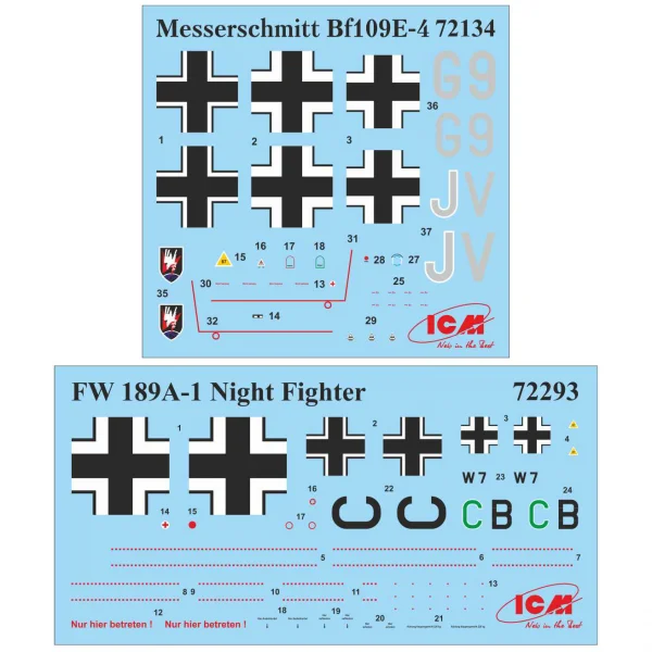 Set of 3 Luftwaffe Night Fighters (BF 109E-4 - Do 172-10 Kauz II - Fw 189A-1) — image 12 of 17