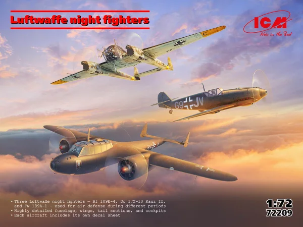 Set of 3 Luftwaffe Night Fighters (BF 109E-4 - Do 172-10 Kauz II - Fw 189A-1) — image 14 of 17