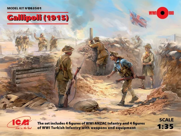 Gallipoli (1915) (ANZAC Infantry (4 figures) - Turkish Infantry (4 figures)