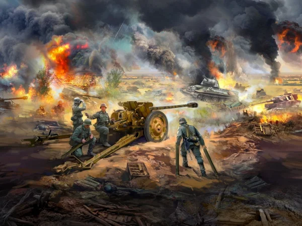 Battle of Kursk (July 1943) (T-34-76 (early 1943) - Pak 36(r ) with Crew (4 figures) — image 1 of 3