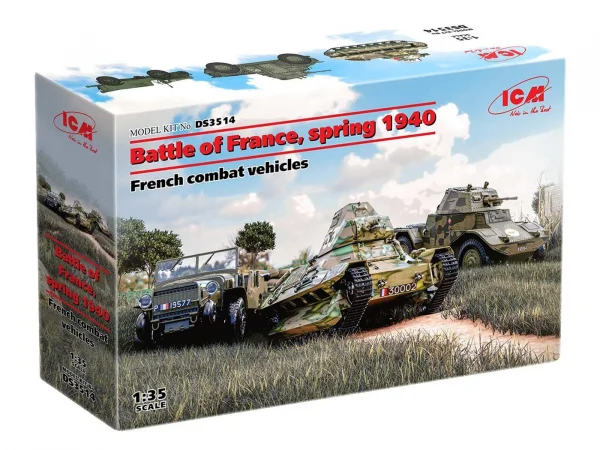 Battle of France - spring 1940. French combat vehicles (Panhard 178 AMD-35 - FCM 36 - Laffly V15T)