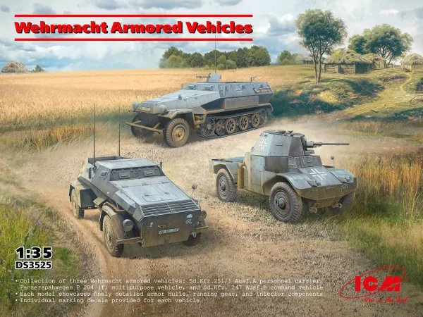 Wehrmacht Armored Vehicles (Sd.Kfz.251/1 Ausf.A - Panzerspähwagen P 204 (f) - Sd.Kfz. 247 Ausf.B)