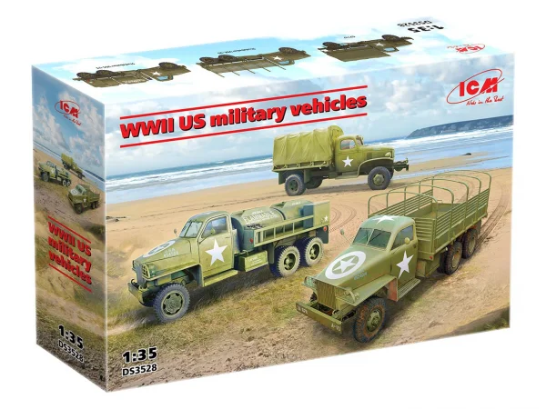 WWII U.S. Military Vehicles - G7117 - Studebaker US6-U3 - Studebaker US6-U5 (Set of 3 Trucks)