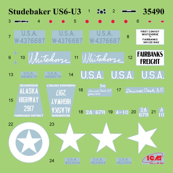 WWII U.S. Military Vehicles - G7117 - Studebaker US6-U3 - Studebaker US6-U5 (Set of 3 Trucks)