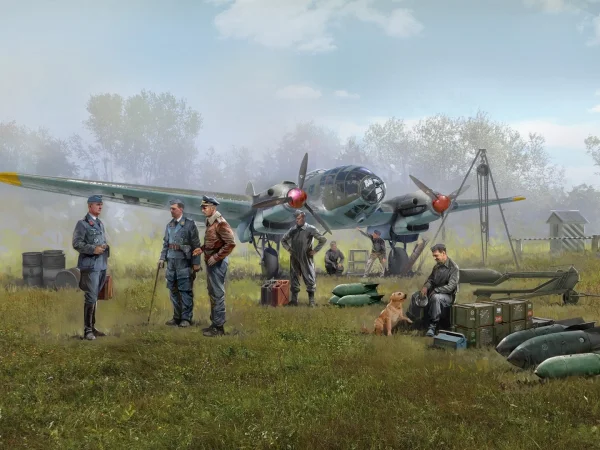 Airfield of the Luftwaffe bomber group (He 111H-3 - Luftwaffe ground personnel - airfield equipment)
