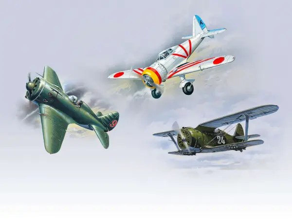 ‘Air Battle Over Khalkhin-Gol’ I-16 Type 18 / I-153 Chaika / Ki-27a (Set of 3 Aircraft) — image 1 of 10