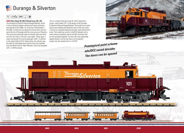 LGB Durango & Silverton Alco Class DL 535 E Diesel Loco No. 101