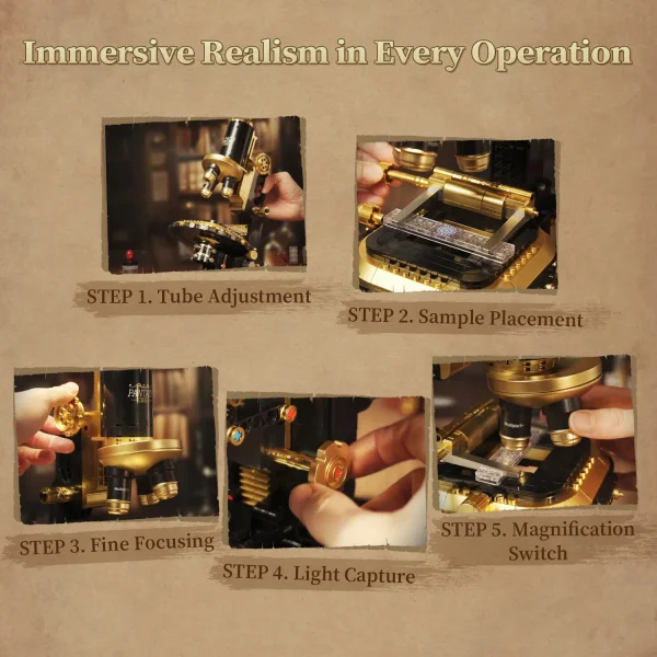 Retro Microscope with Accessories Set - 1107 pcs