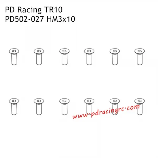 Flat Head Hex ScrewHM3*10 12PCS — image 1 of 2