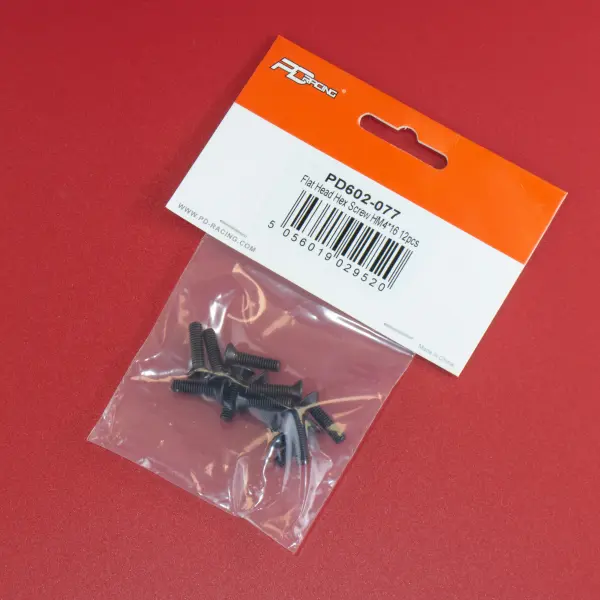 Flat Head Hex Screw HM4*16 12pcs
