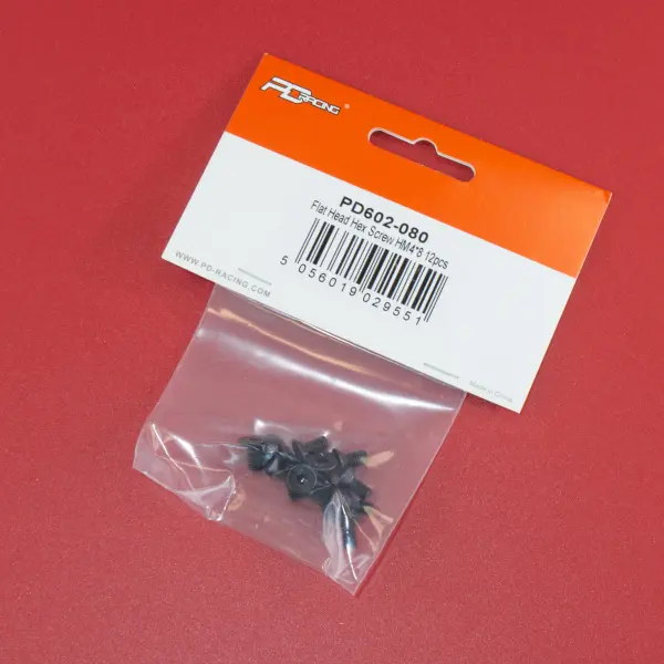 Flat Head Hex Screw HM4*8 12pcs