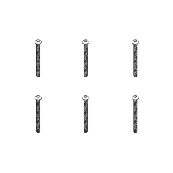B head hex screw HM4*45 6pcs &mdash; image 2 of 3