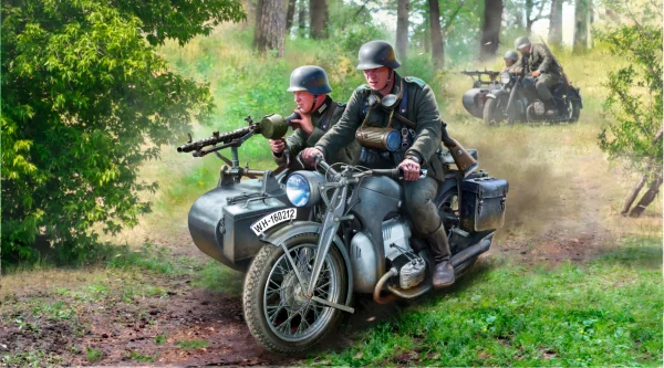 Zuendapp K800 motorcycle with sidecar