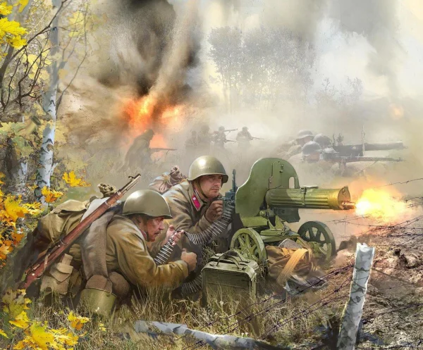 Zvesda 1/72 Soviet Machine Gun Cew 1941