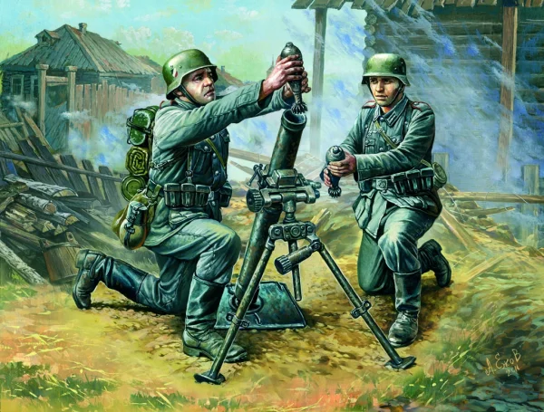Zvesda German 81mm Mortar With Crew