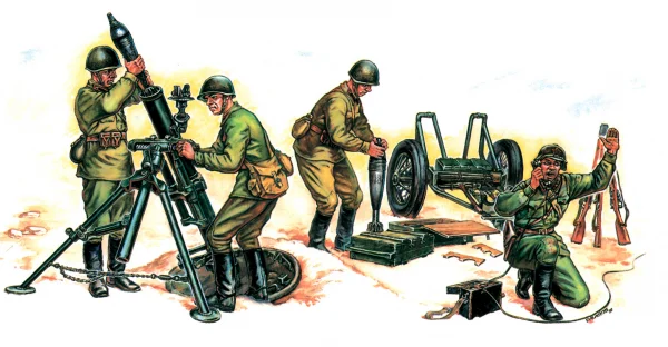 Zvesda 1/72 Soviet 120mm Mortar With Crew
