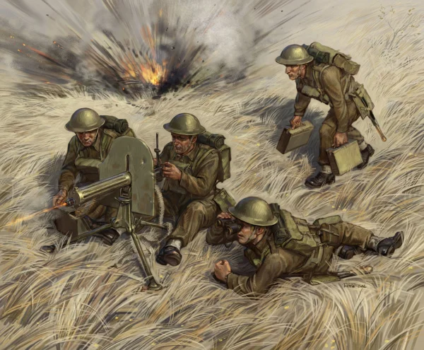 Zvesda British Machine Gun With Crew WWII