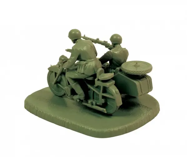 Zvezda Soviet M-72 Sidecar Motorcyle W/Car — image 4 of 5