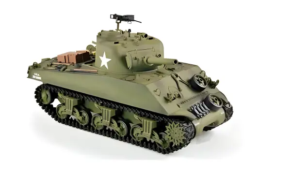 Henglong 1:16 US M4A3 Sherman with Infrared Battle System (2.4GHz + Shooter + Smoke + Sound) — image 1 of 3