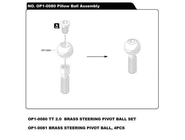 Hobao Hyper TT2.0 Brass Steering Pivot Ball Set &mdash; image 3 of 3