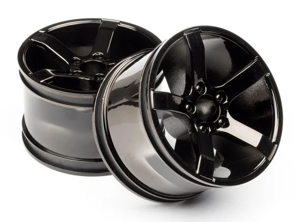 HPI Bullet Spoked Wheels Black Chrome (2)