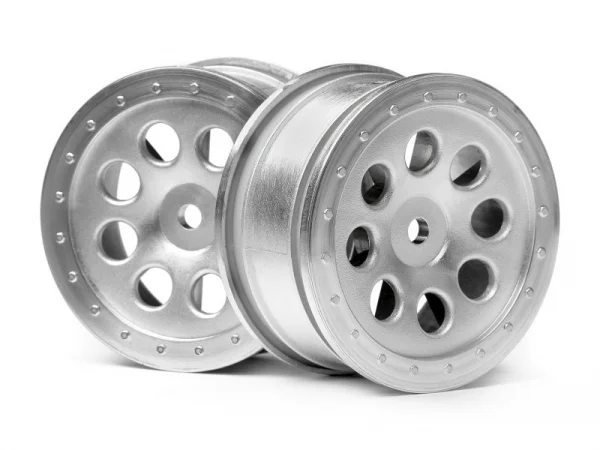 HPI ST-8 Matte Chrome Wheels - 0mm Offset - 1 Pair — image 1 of 4