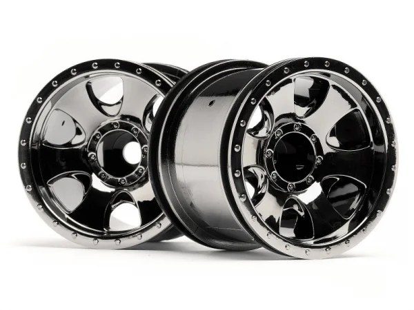 HPI Savage XS Warlock Wheels - Black Chrome - 2.2in - 1 Pair — image 1 of 4