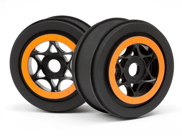 HPI Apache AH-64 Wheels - Black/Orange (42x83mm/2pcs) — image 1 of 4