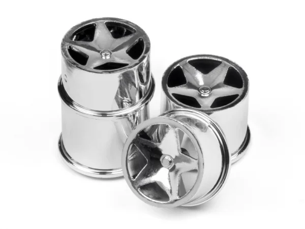 HPI Baja Q32 Super Star Wheel Set - Chrome - 4 Pack